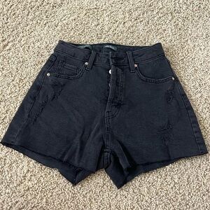 black jean shorts